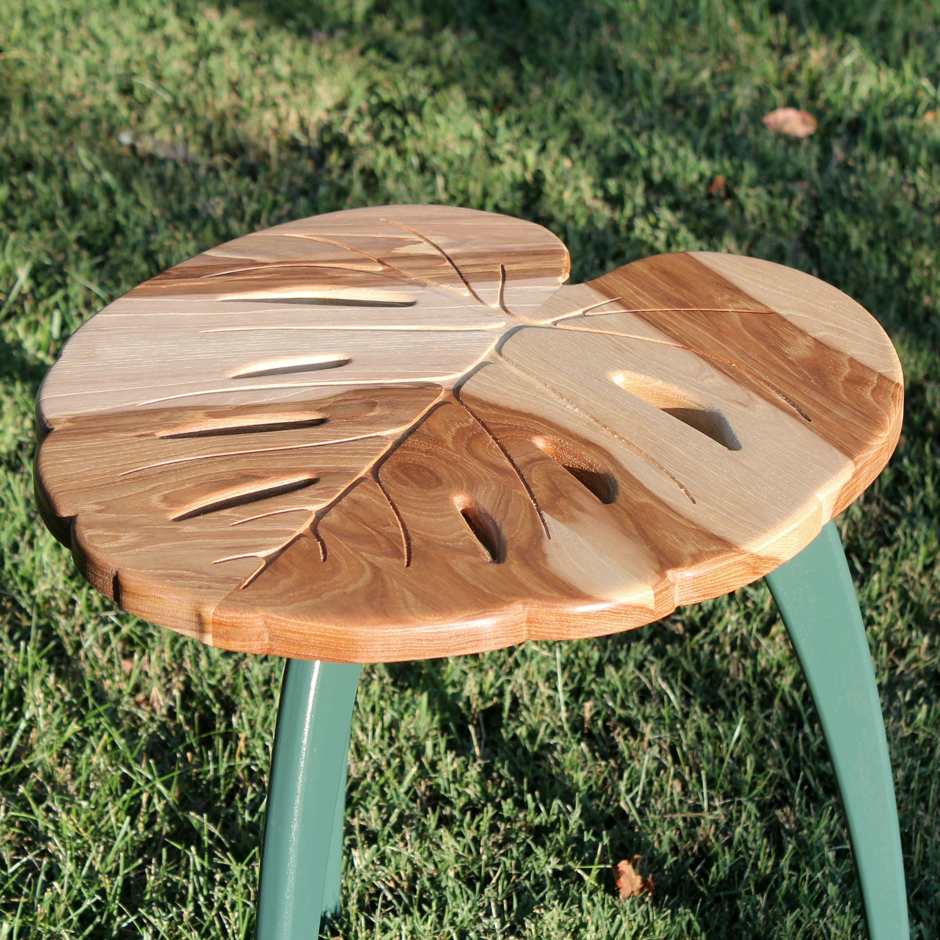monstera leaf coffee table Monstera / Pothos Leaf Accent Table – OverZealous Creations