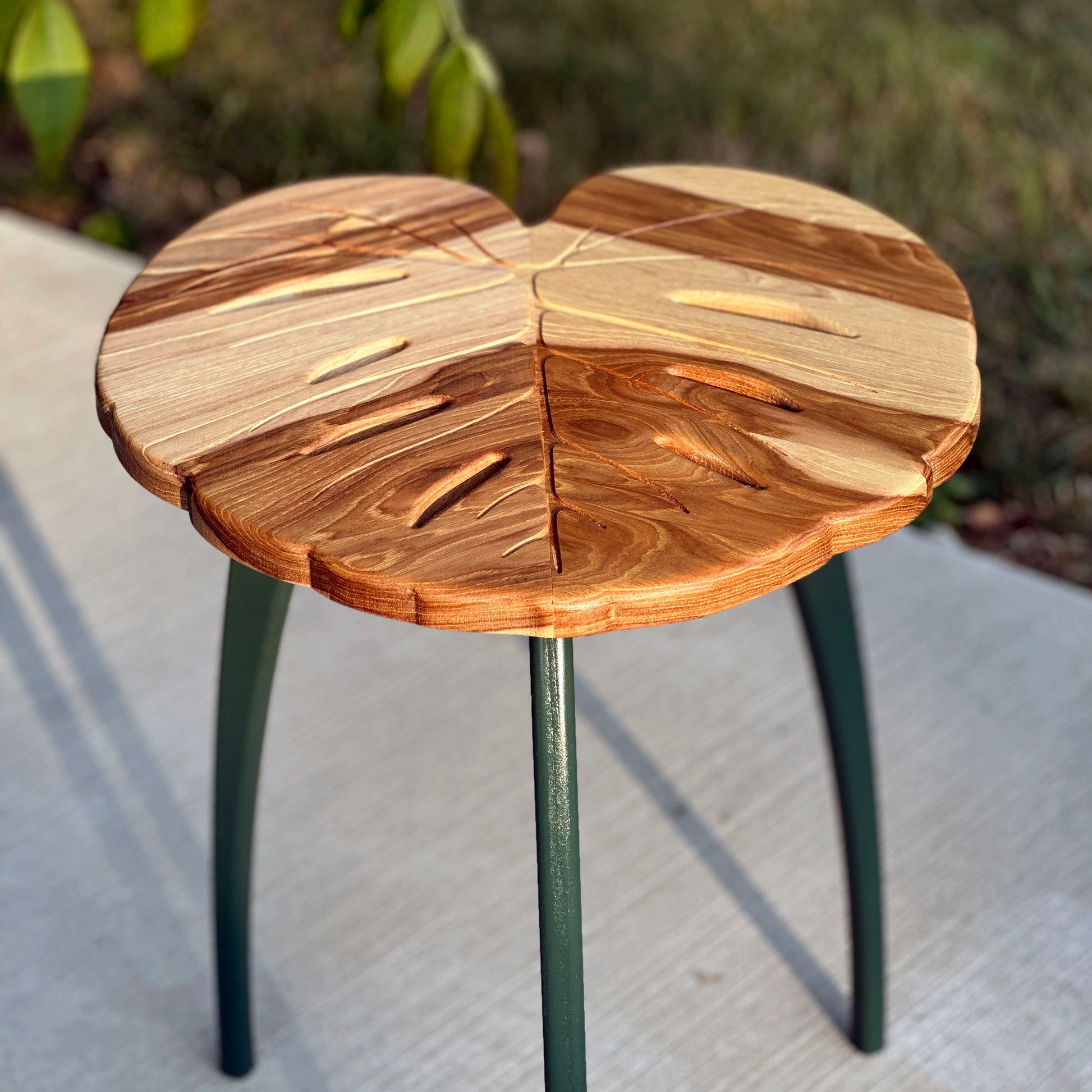 monstera coffee table Monstera / Pothos Leaf Accent Table – OverZealous Creations