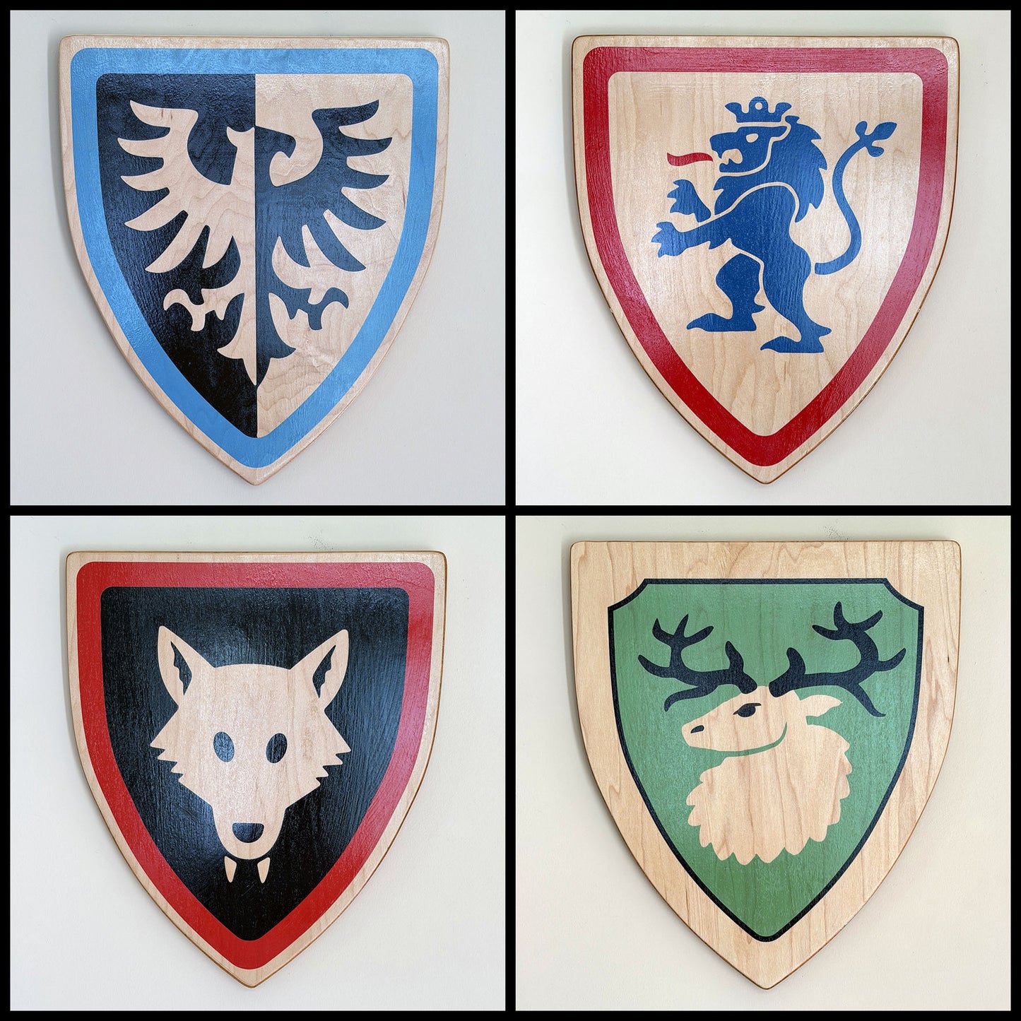 Life-Sized Classic Lego-Inspired Wooden Shield