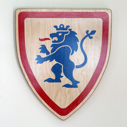 Life-Sized Classic Lego-Inspired Wooden Shield