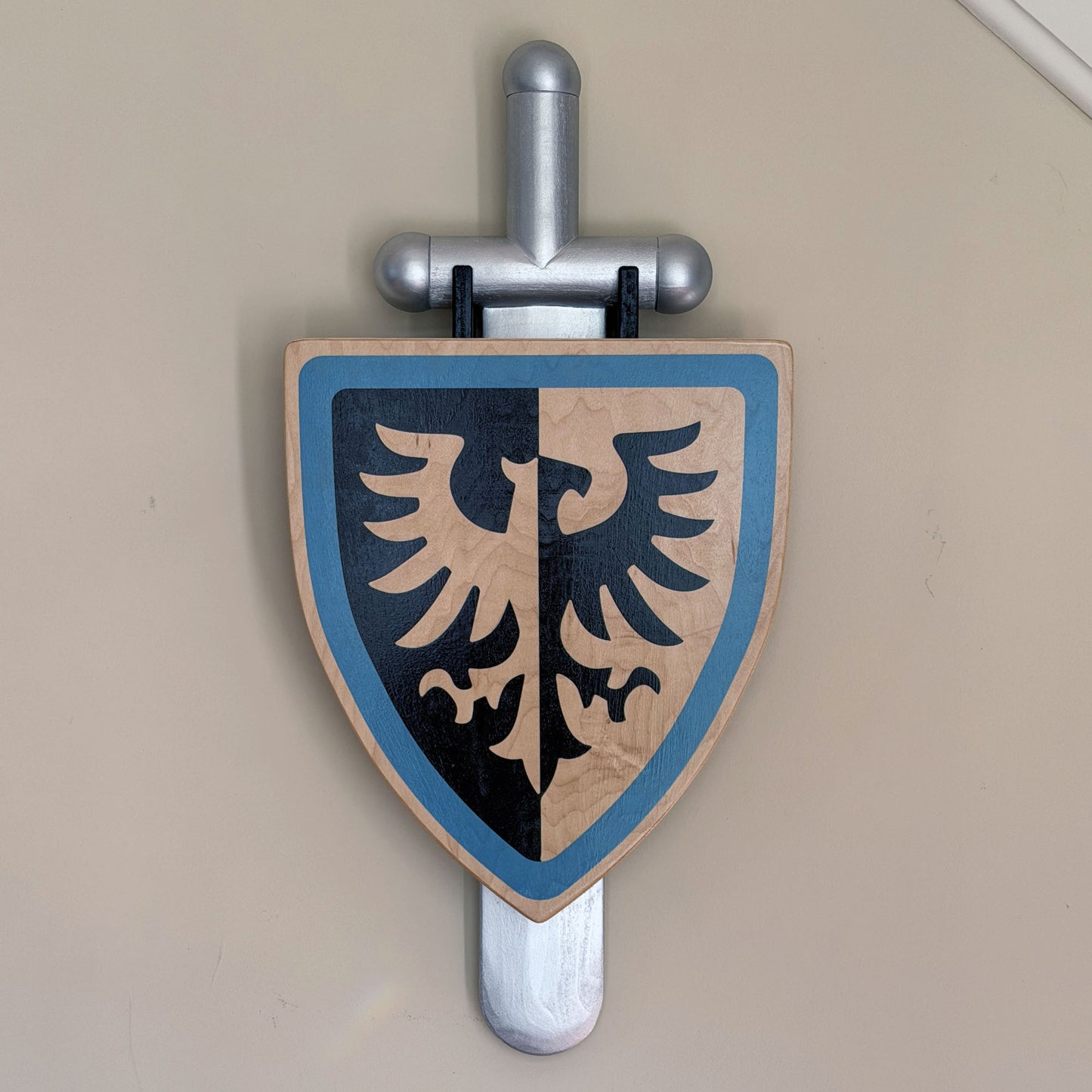 Life-Sized Classic Lego-Inspired Sword and Shield Mount