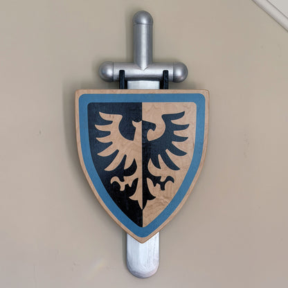 Life-Sized Classic Lego-Inspired Sword and Shield Mount
