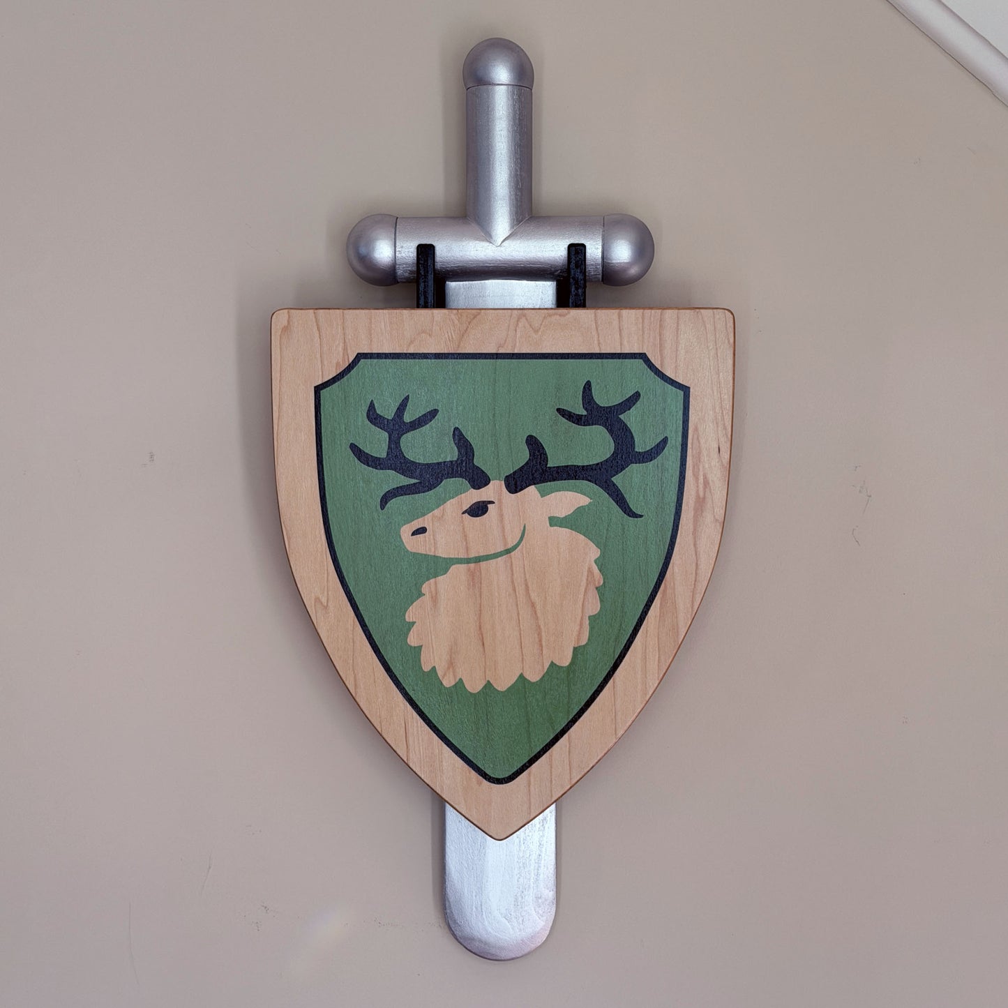Life-Sized Classic Lego-Inspired Sword and Shield Mount