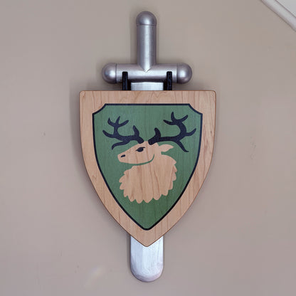 Life-Sized Classic Lego-Inspired Sword and Shield Mount