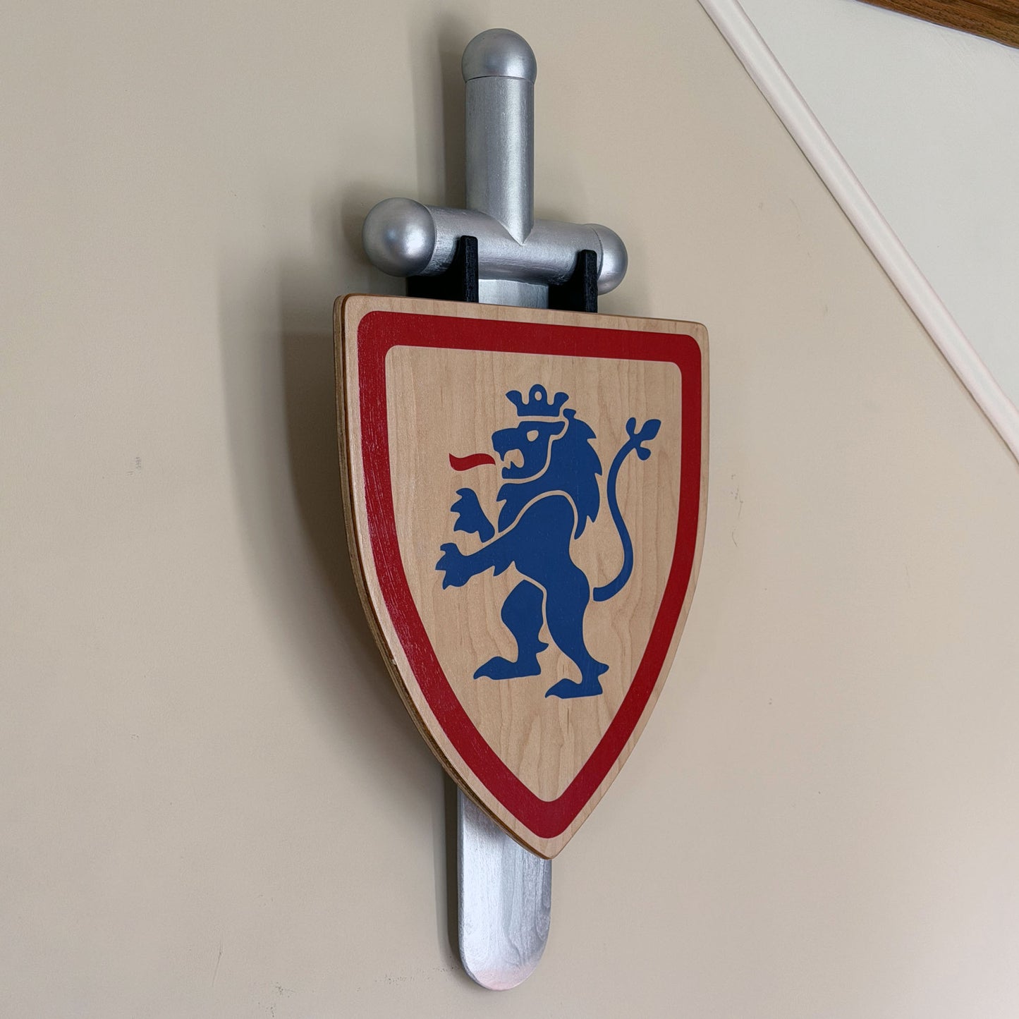 Life-Sized Classic Lego-Inspired Wooden Shield