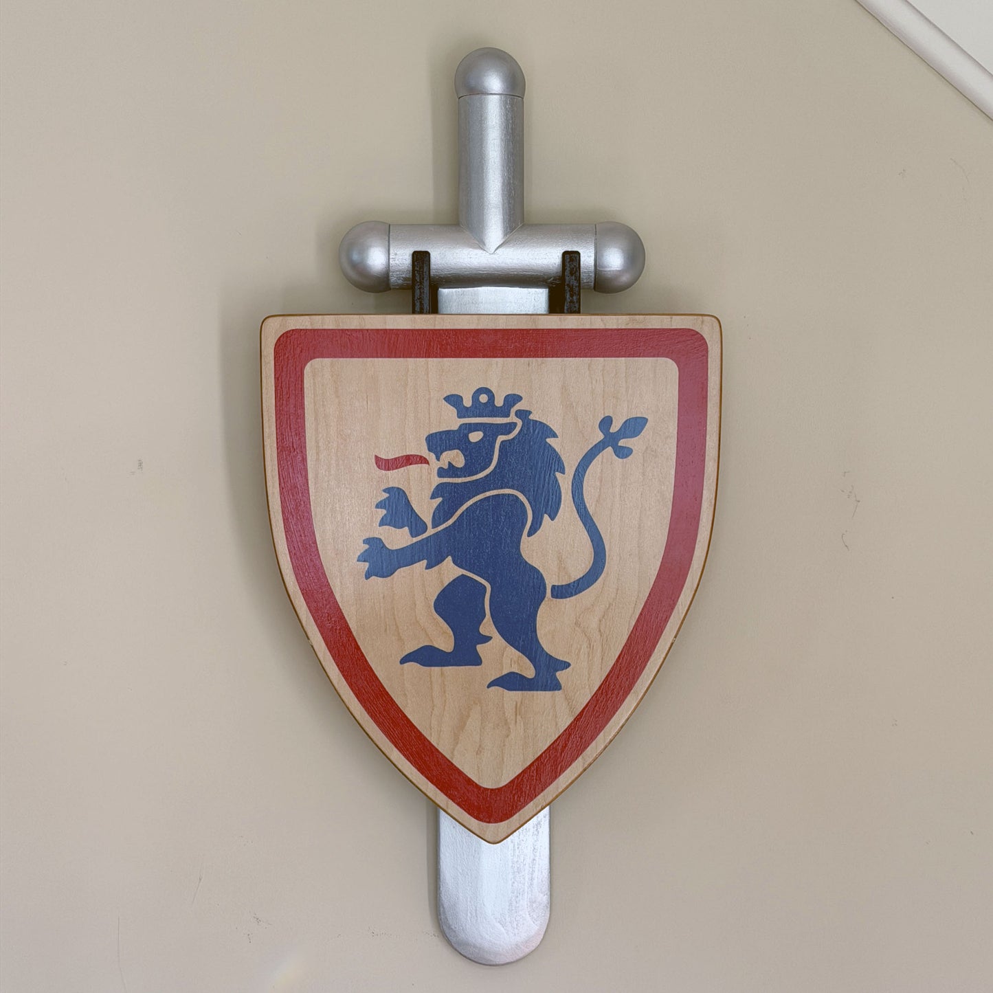 Life-Sized Classic Lego-Inspired Sword and Shield Mount