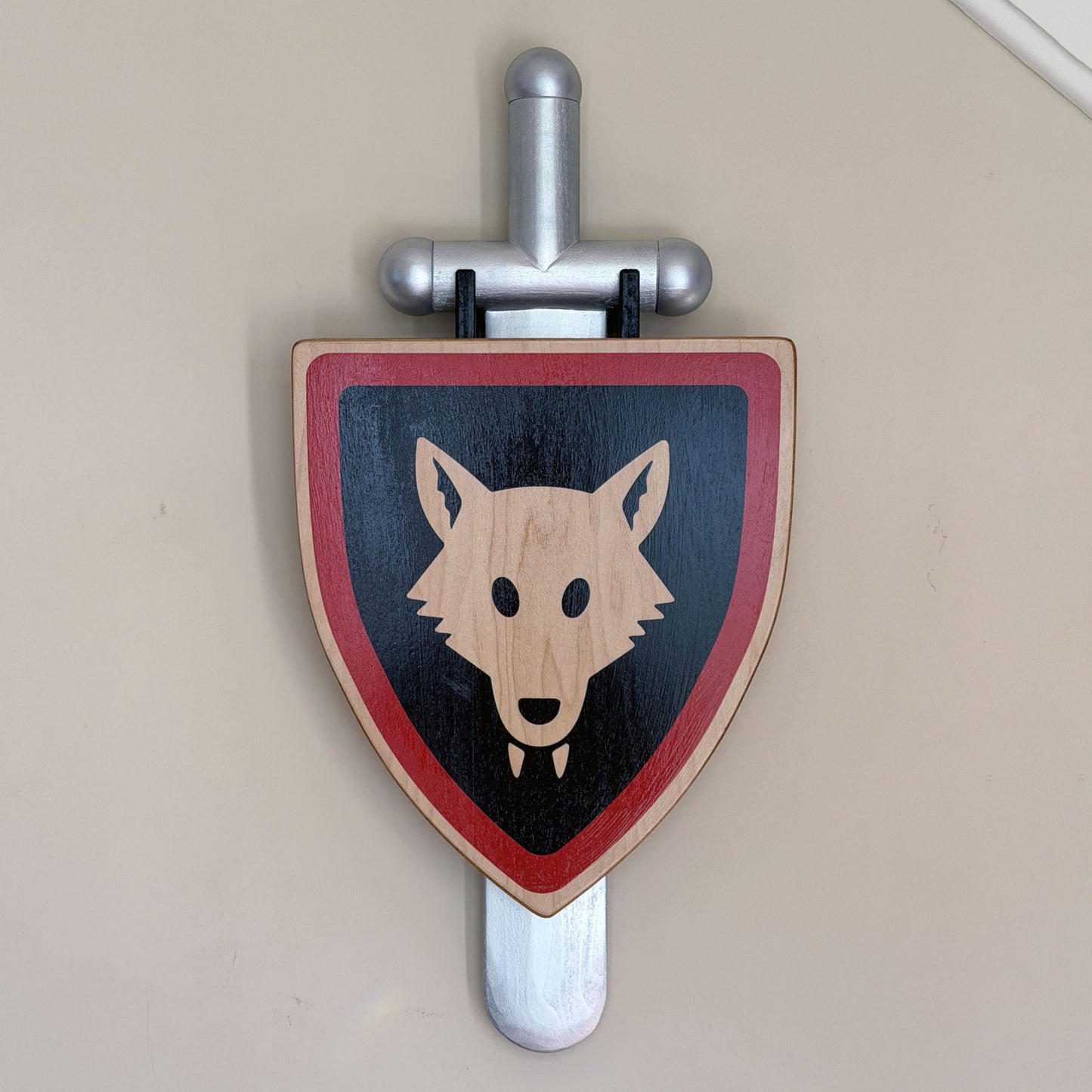 Life-Sized Classic Lego-Inspired Sword and Shield Mount