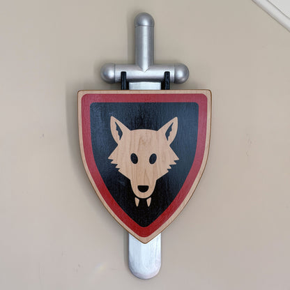 Life-Sized Classic Lego-Inspired Sword and Shield Mount