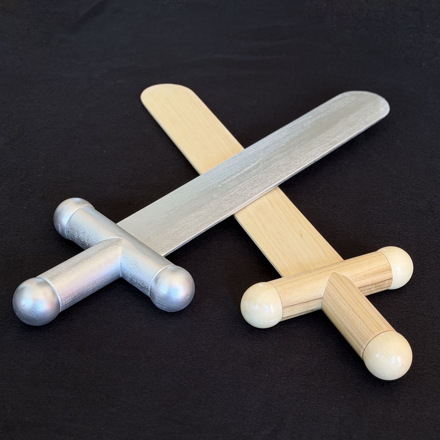 Life-Sized Classic Lego-Inspired Wooden Sword