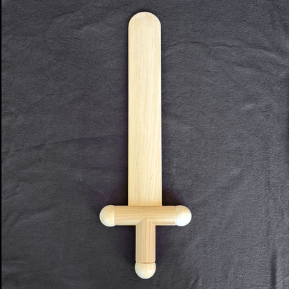 Life-Sized Classic Lego-Inspired Wooden Sword