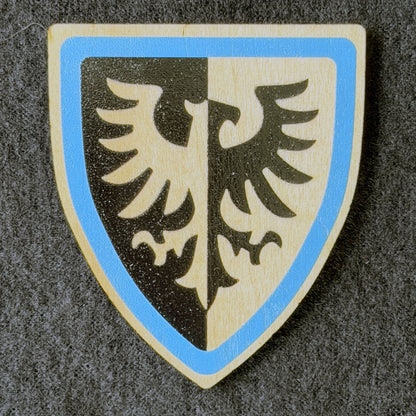 Classic Lego-Inspired Wooden Shield Magnet
