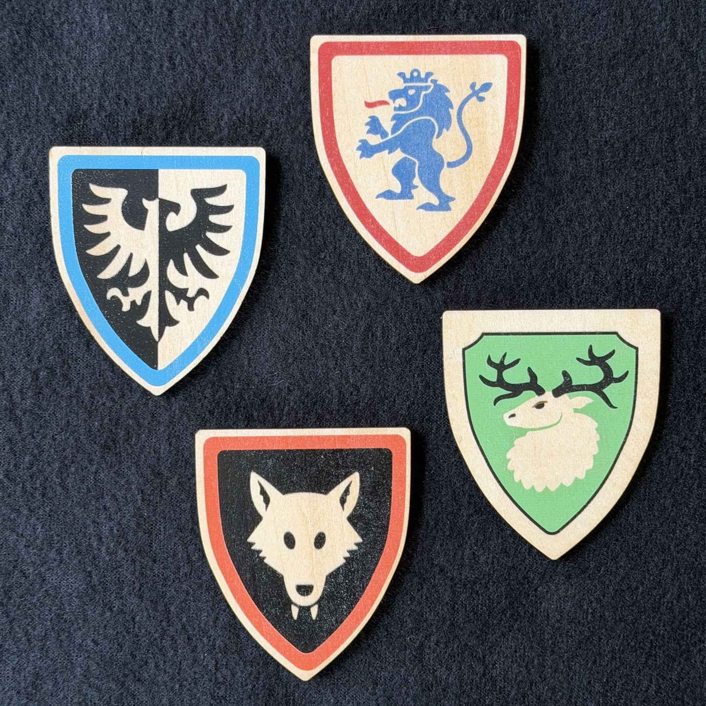 Classic Lego-Inspired Wooden Shield Magnet