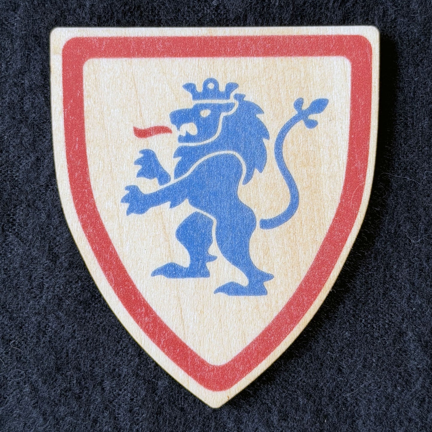 Classic Lego-Inspired Wooden Shield Magnet