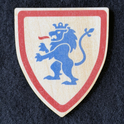 Classic Lego-Inspired Wooden Shield Magnet