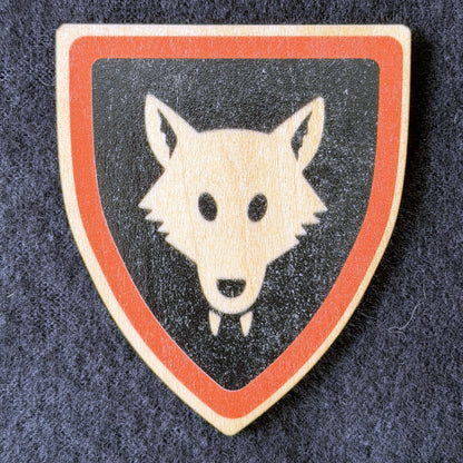 Classic Lego-Inspired Wooden Shield Magnet