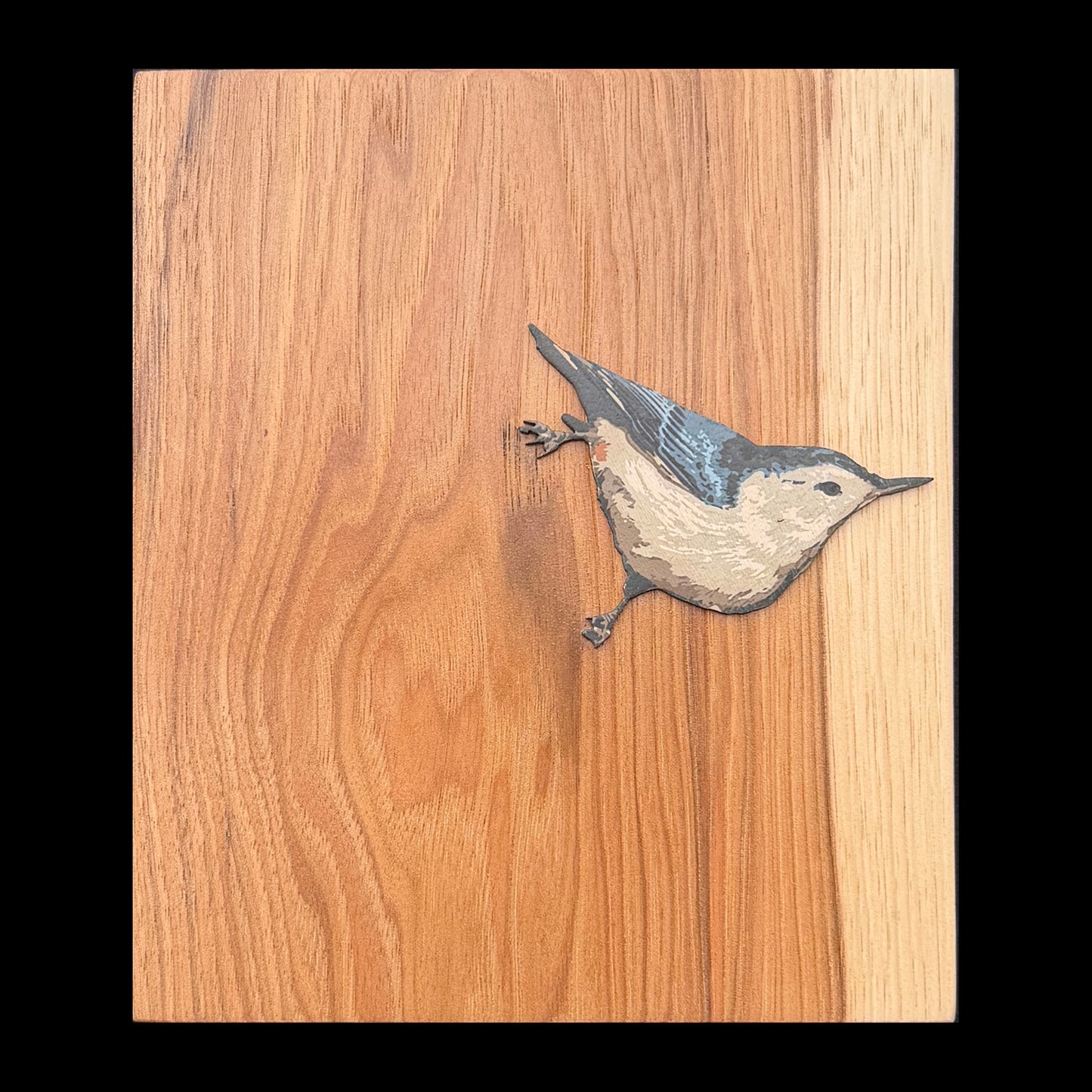 Wood Wall Art: Curious Nuthatch