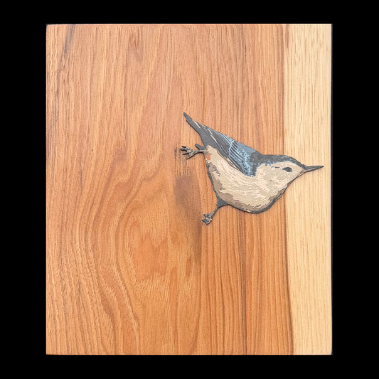 Wood Wall Art: Curious Nuthatch