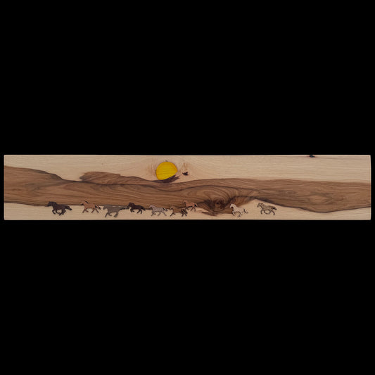 Wood Wall Art: Running Free (Horses on the Beach)